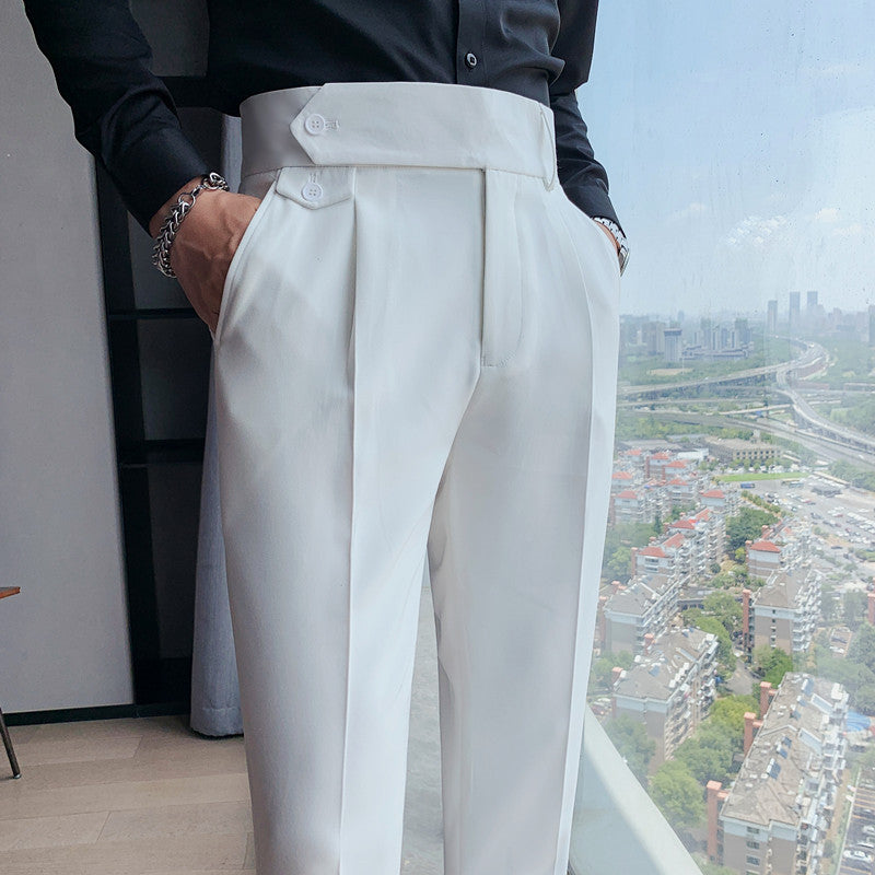 Mens Straight Fit Cropped Trousers